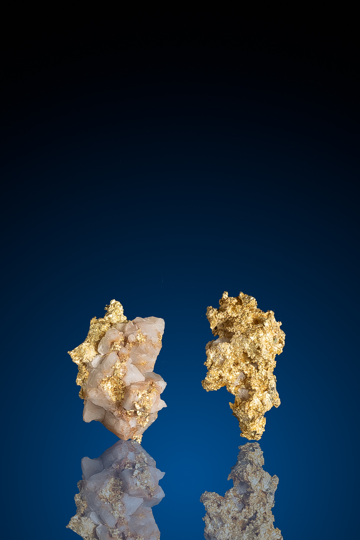 (image for) Two Gold and Quartz Nugget Specimens - California